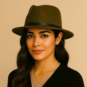 Large Anupaya Green Wool Hat